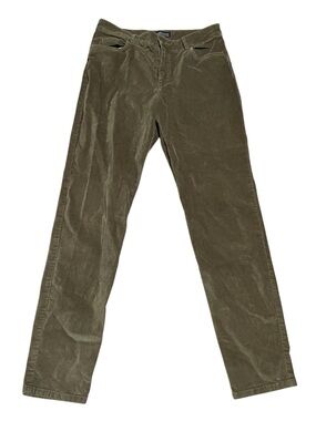 Peruvian Connection Zoe Velveteen Jeans Pants Size 10 green /Tan